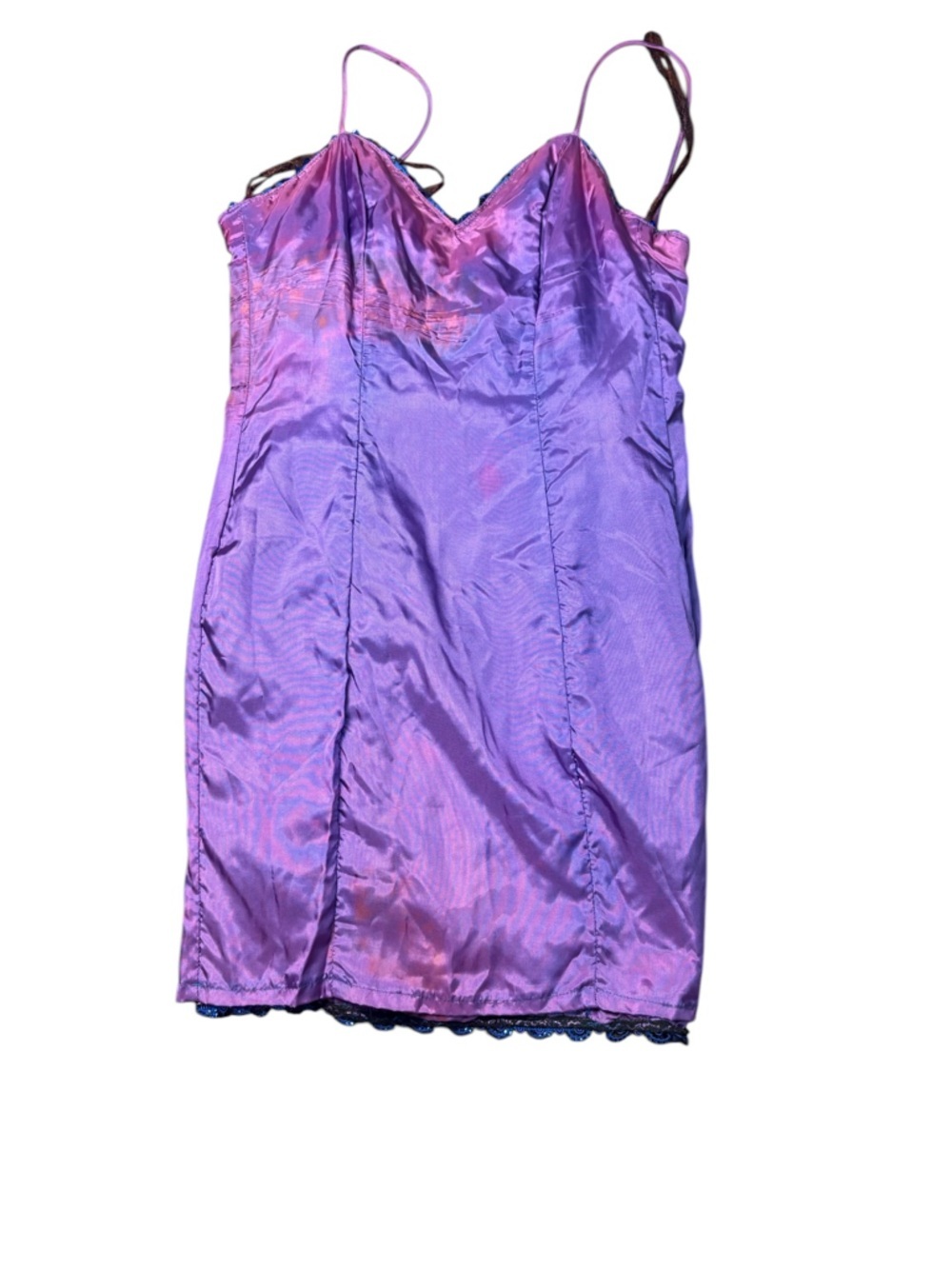Vintage ZUM ZUM Blue/Purple Sequin Mini Spaghetti Strap Mini Dress - Picture 5 of 12